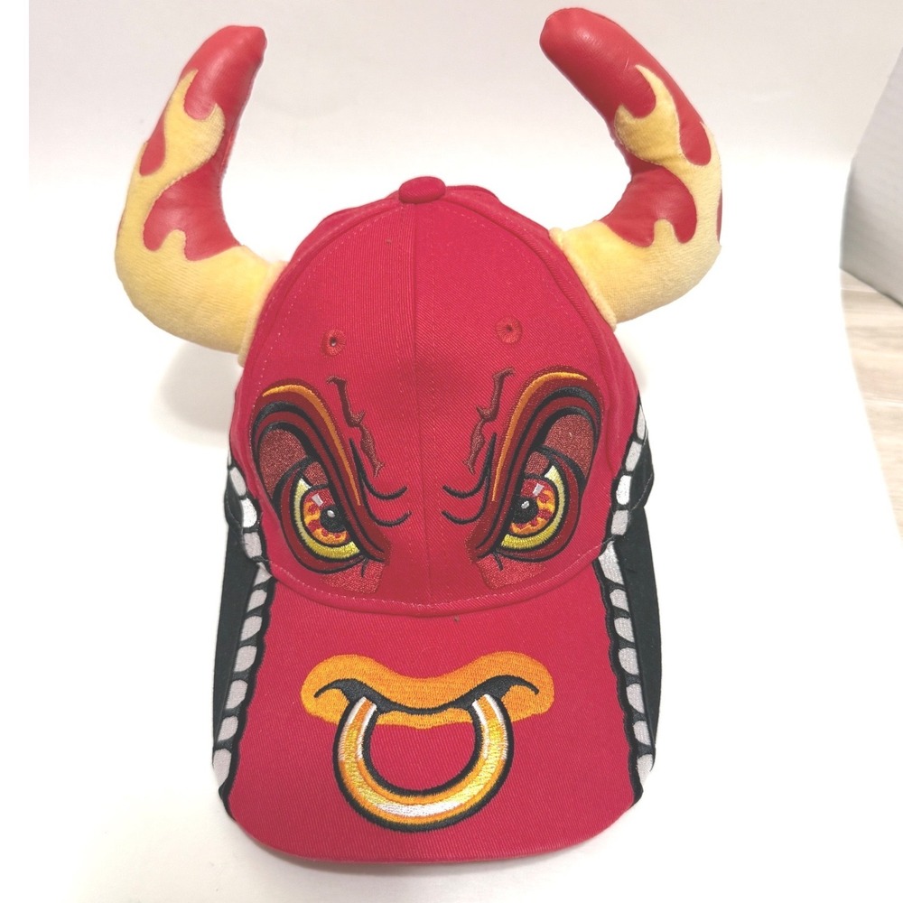 Monster Jam El Toro Loco Bull Hat Red 3D Horns Adjustable Field Entertainment
